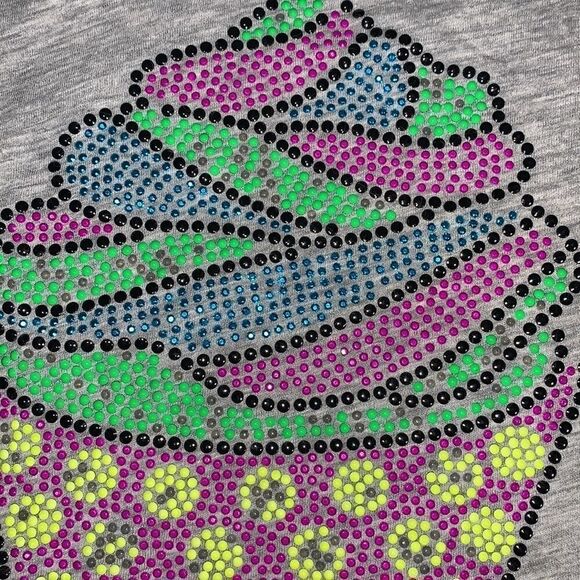 Justice Purple Green Cupcake Crop Top - Size 12 - Picture 3 of 4